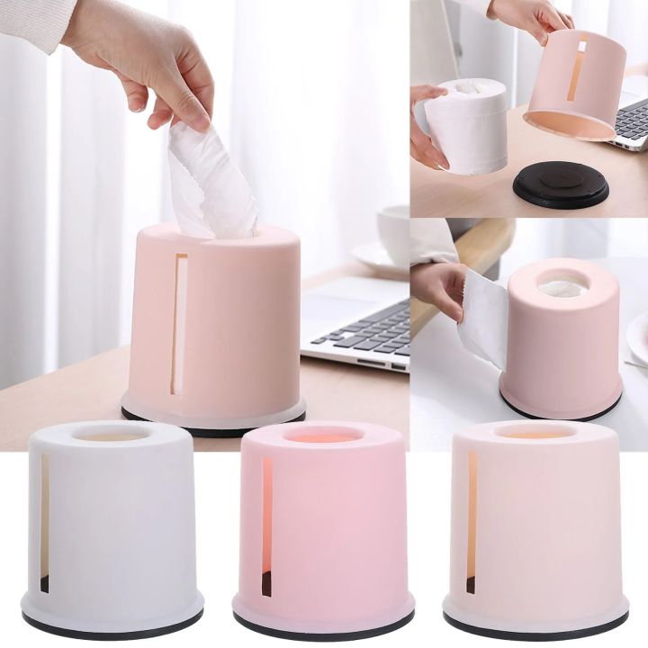 Household Round Paper Box Plastic Tissue Box Suitable For Kitchen Restaurant Bathroom Tissue Boxes Housewear Furnishings