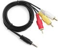 Audio/Video AV 3.5mm to 3-RCA Composite Cable. 