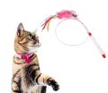 Funny Cat Stick Toy with Bell, Long Wire Mouse/ Fish kitten toy, Cat Exercise Play Fun Gifts Cute Bell. 
