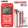 【Exclusive】 ANENG M113 / Digital Multimeter RMS Mini Current Voltage Tester 1999 Counts Auto-Ranging Voltage Meter. 