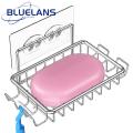 Anti-slip Soap Holder Stainless Steel Wall-mounted Soap Holder with Hooks Anti-slip Stable Punch-free Perfect for Bathroom Organization Southeast Asian Buyers' Favorite Stainless Steel Soap Holder.