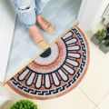 Semi-Circle Doormat, Anti Slip Marble Pattern Half Moon PVC Floor Mat,30X60cm.