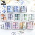 Mr. Paper Light Retro Plant Flowers Washi Tape Set Fresh DIY Handbook Beautiful Sticker Materials Stationery 10rolls/box. 
