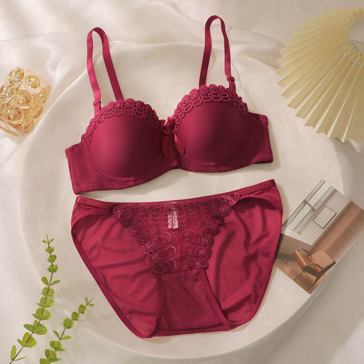 Khapsu Premium Quality Women's Lace pushup wired Bra Panty Set
