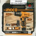 INGCO 12V 2-speed Cordless Drill With 2 Pcs 1.5Ah Battery Pack CDLI12202. 