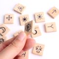 13PCS/Set Wood Witch Runes Set Craft Gypsy Symbols Sorceress Accessories Divination Tools Healing Meditation Decoration.