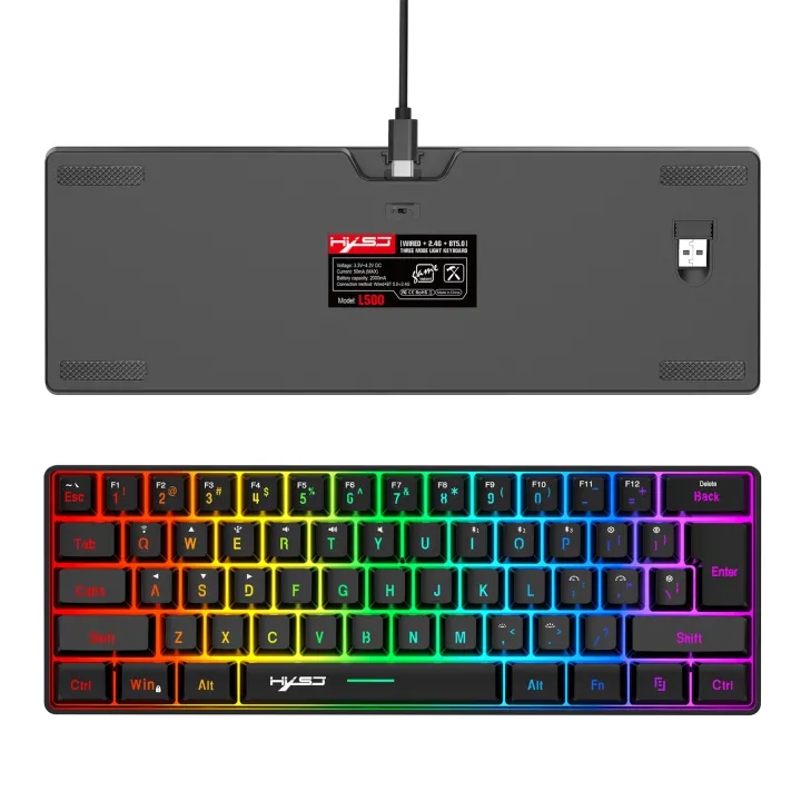 Qiunery%20L500%20Wired/Wireless%20Connection%20Gaming%20Keyboard%2061%20Keys%20Compact%20Computer%20Keyboard%20Type%20C%20Connection%20Mechanical%20Keyboard%20With%20Dynamic%20RGB%20Backlight%20Keyboard%20For%20PC%20Laptop%20Gamer%20-%20Image%2010