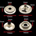 Solid 72Pcs 15MM Stainless Steel Fastener Snap Press Stud Button for Marine Boat Canvas with Punching Set Tool Kit Silver. 