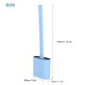 Silicone Toilet Bowl Cleaning Brush With Holder Stand-Non-Slip Long Handle Toilet Brush-Bathroom Accessories for Cleaning Toilet. 