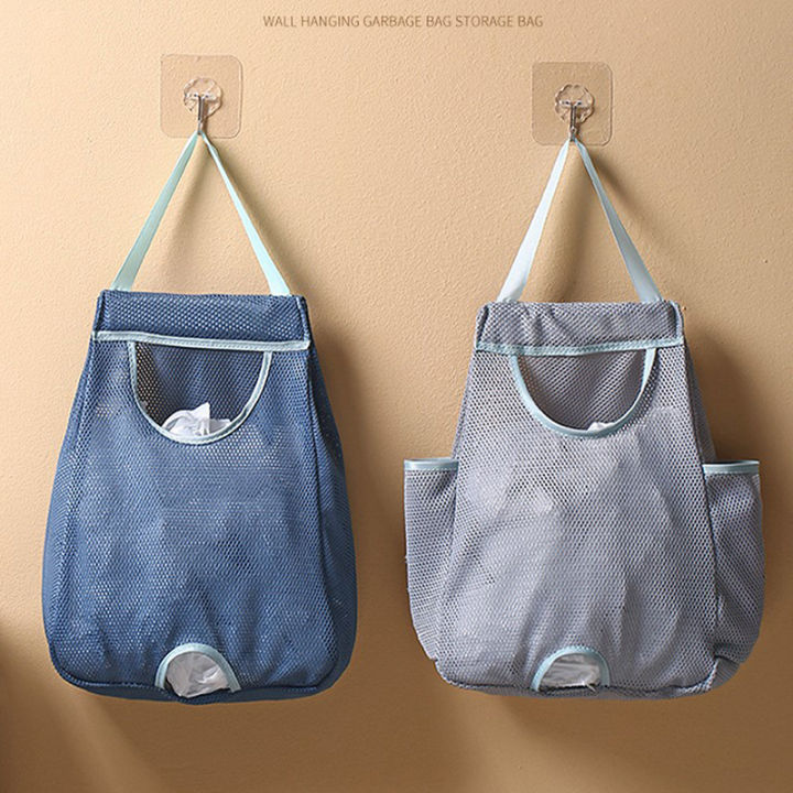 【HOT】 Kitchen Garbage Bag Storage Box For Plastic Bag Wall Hanging Bag With Hook Kitchen Storage Bag Kitchen Accessories Conbo