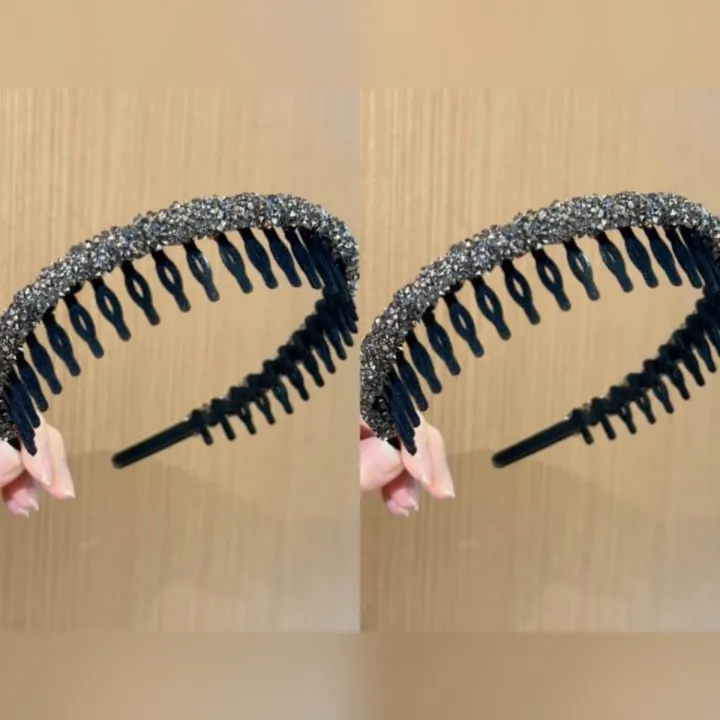 Retro%20rhinestone%20flocked%20headband%20for%20women,%20high-end,%20toothed,%20broken%20hair%20finishing,%20non-slip%20face%20wash,%20makeup%20headband,%20hairpin%20hair%20accessory%20-%20Image%207