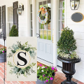 Monograms Letters S Garden Flag Floral Double Sided for Outside. 