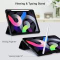 Premium Flip Case for Apple iPad Air 11-inch M3/M2 (2025/2024), iPad Air 5th/4th Generation (2022/2020) 10.9-inch with Pencil Holder, Trifold Stand with Soft TPU Back Cover, Auto Sleep/Wake,Black,Navy Blue. 