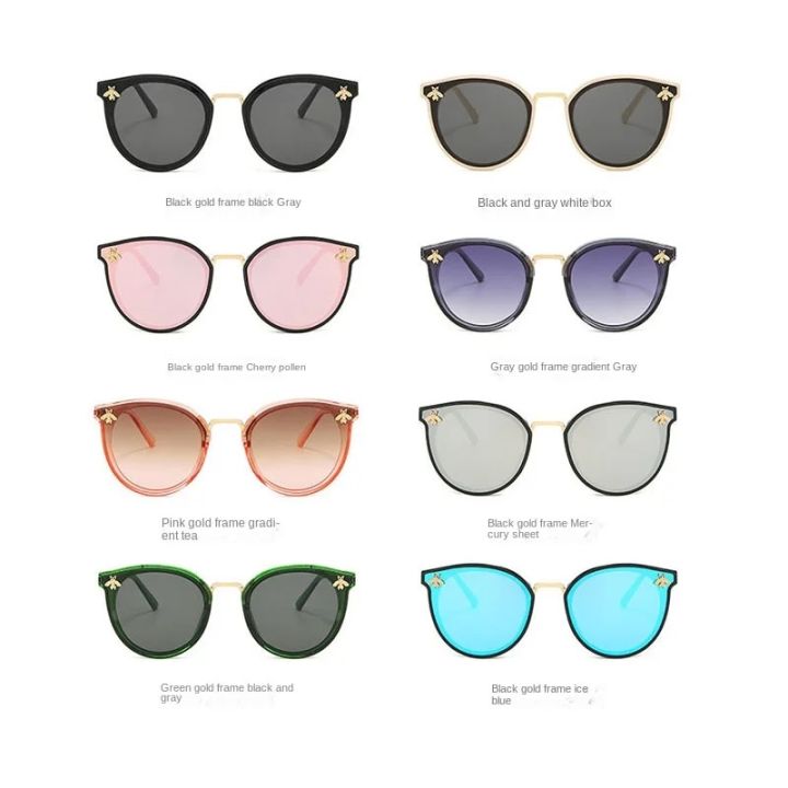 New%20Decorative%20Small%20Bee%20Sunglasses%20Women's%20Decorative%20Gold%20Frame%20Oval%20Sun%20Glasses%20Outdoor%20Driving%20Eyewear%20UV400%20Gafas%20De%20Sol%20-%20Image%205