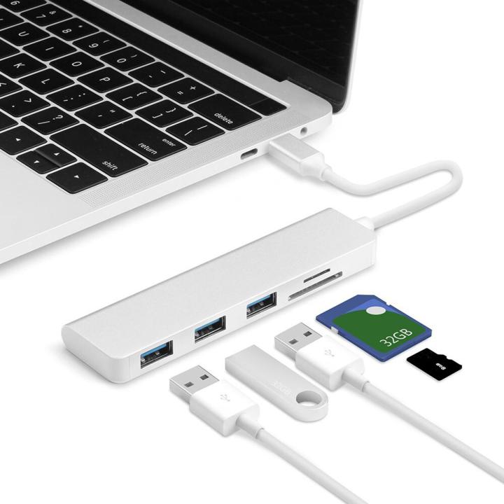 【VisioN Shop】USB C HUB, 3 USB 3.0 & Card Reader Port Thunderbolt 3