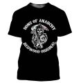 New Trendy Sons of Anarchy 3D Printed T Shirts Mens Womens Harajuku Style Streetwear Summer Tops.