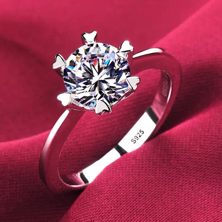LMNZB%20Solid%2018K%20White%20Gold%20Ring%20925%20Sterling%20silver%20Ring%20Round%202ct%20Solitaire%20Wedding%20Band%20Women%20Accessories%20Jewelry%20-%20Image%204