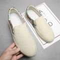 Men's Summer Linen Breathable Casual Flats Shoes Mens Espadrilles Loafers Fashion Boy Canvas Shoes Fisherman Driving Footwear.