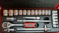 Made in France 24 Pcs 1/2 Inch Socket Wrench Set, Socket Set, Combination Socket Wrench Set With Box - FERA BRAND ( Same As Picture). 