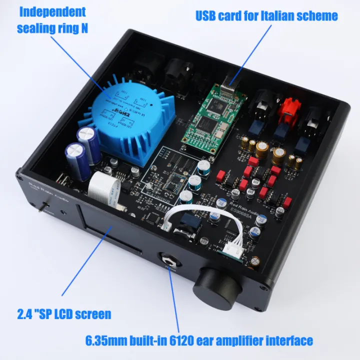 Rod Rain Audio DA68 ES9068 HIFI Bluetooth 5.1 Decoder USB DAC Sound Card Digital Interface Headphone Amp Support DSD512 PCM384