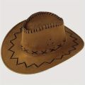Suede Western Cowboy Hat Sun Block Visor Hat Straw Hat Large Brim Hats for Men and Women. 