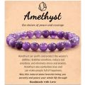 [ New ] Single Circle Beaded Bracelet 8m Tigereye Green Chalcedony Crystal Turquoise Bracelet Elastic String Dream Amethyst Bracelet. 