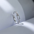 The new 925 sterling silver plain ring women's index finger opening ring is simple and niche design sense sparkling diamond self-discipline tail ring. 