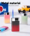 Metal Press Windproof Inflatable Lighter Visual Gas Chamber Straight To The Blue Flame Jet Fun Lighter Personalized Gift.