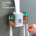 2 Mouthwash Cup Set/Toothbrush Holder Wall Mounted Toothpaste Dispenser Automatic Holder.