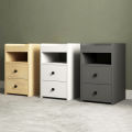 Modern square Bedside Table with Motion sensor light Coffee End Bed Side, Bedside Table Nightstand with Led Light for Bed Rooms Bedroom 24/16.