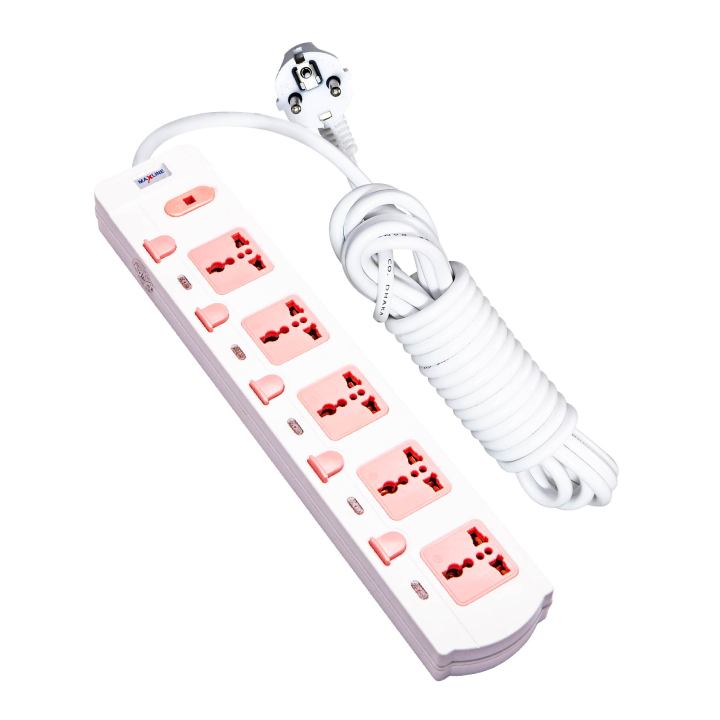 Maxline%205%20Gang%20Multi%20Extension%20Socket%20Model:%20ML-358-2%20Pin%20Plug/%203%20Miter%20Wire%20-%20Image%202