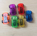 Transparent pullback car children's toys candy color mini car gift gacha stall two yuan store. 
