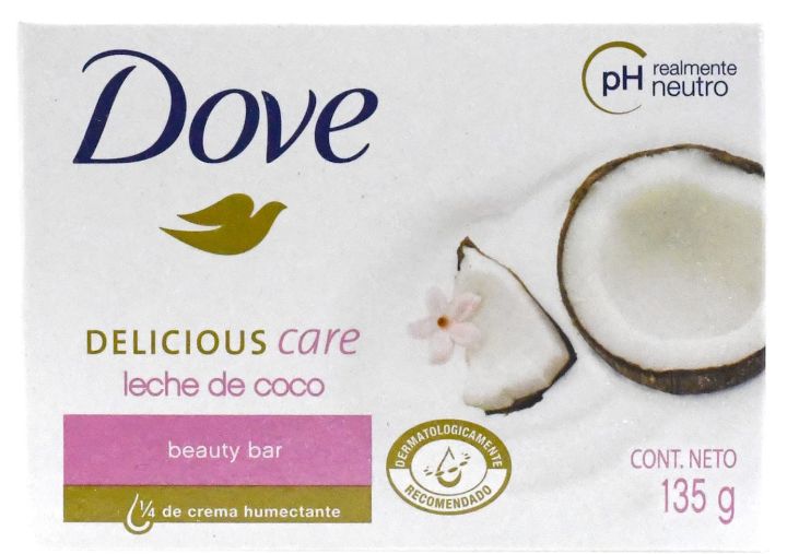135 gm Dove Delicious care Coconut milk Body Soap International Europe Country product used for male/female