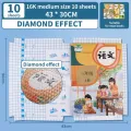 Book Cover - Anti-Scratch Transparent Diamond Matte Plastic Book Cover – Self-Adhesive Clear Protective Wrapper for Durable, Scratch-Resistant Protection. 