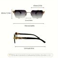 Trendy Vintage Rimless Polygonal Faceted Lens Sunglasses, With Leopard Design Temples, For Men Women Party Vacation Travel Driving Fishing Decors Photo Props. 