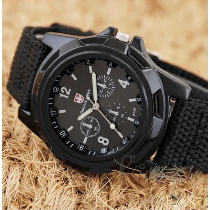 Genius Army Men Nylon Military Watch Gemius Army Male Watches Quartz Movement Men's ...
