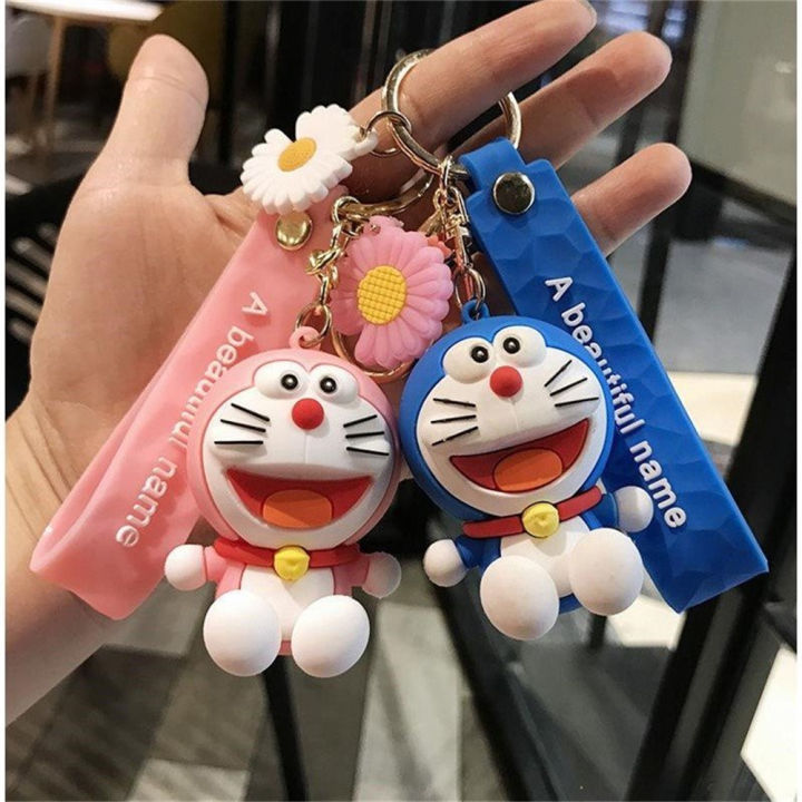 Anime Cartoon Doraemon Keychain Cute Car Key Ring Small Doll Pendant Backpack Gifts for Friends