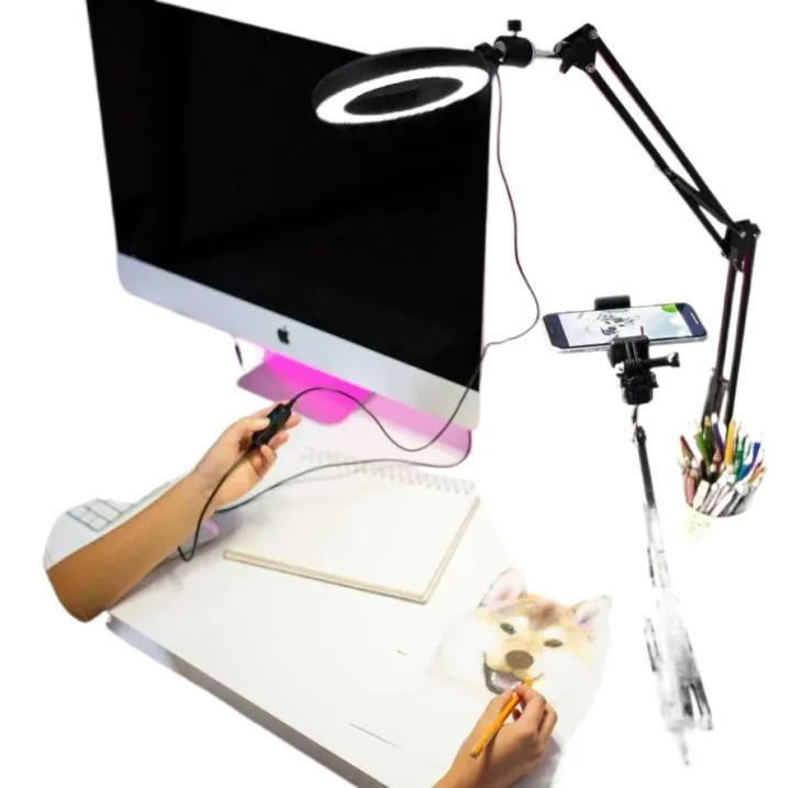 Overhead%20Video%20Stand%20with%2010%20inch%20Ring%20Light%20with%20Phone%20Mount%20for%20YouTube%20Live%20Streaming%20LED%2010inch%20Ring%20Light%20with%20Smartphone%20Holder%20Tabletop%20Lighting%20Kit%20-%20'Inner%20Artist%20Plus%20II%20-%20Image%202