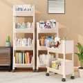 Bookshelves, movable children's desks, book trolleys, toy storage racks under school bags, multi-layer shelves with wheels. 
