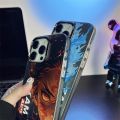 Japan Anime Demon Slayer Case For IPhone 11 12 13 14 15 Pro Max Luxury Anime Cartoon Kimetsu No Yaiba Plating Back Cover Coque. 