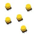 Yellow - Large Tactile Switch with Round Button Box of 50 Pieces. 