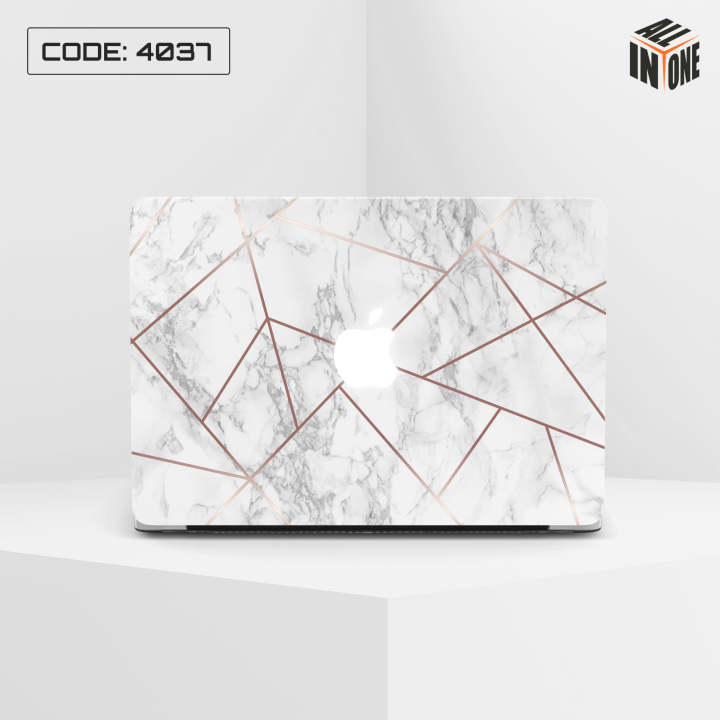 MacBook Stickers ,MacBook Decal - Removable Vinyl with Apple Diecut-White & Gold Marble Design Skin for MacBook Air 13 inch, MacBook Pro 13 inch - Best Decorative Sticker For 13 Inch Macbook