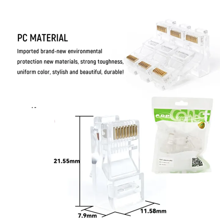 SZADP%20RJ45%20Connector%20For%20UTP%20Cable%20Cat%205,%20Cat%206%20%20In%208%20Pcs%20-%20Image%204