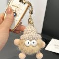 Mink fur small briquette pendant, car key chain pendant, Korean ins net red plush school bag, bag ornament gift. 