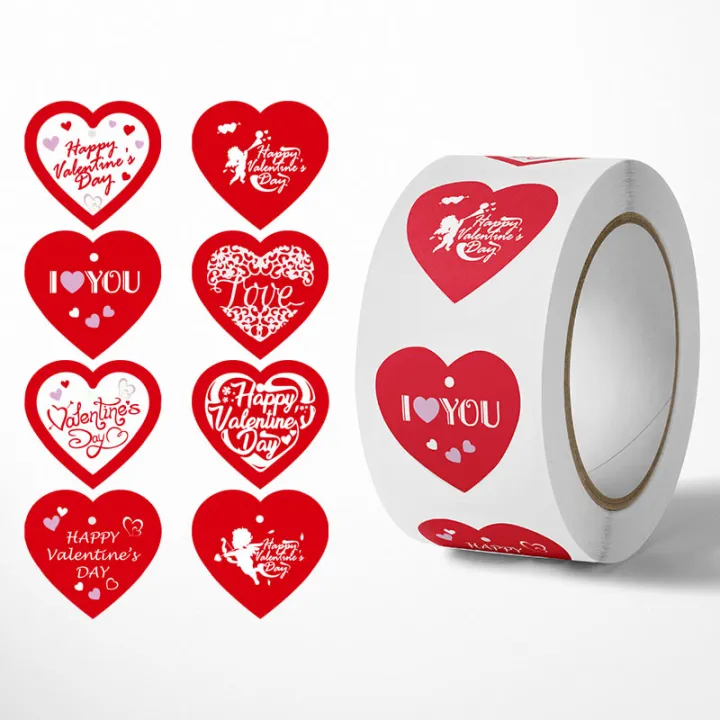 500%20Stickers/Roll%20Valentine's%20Day%20Wedding%20Theme%20Heart%20Stickers%20Gift%20Wrap%20Decoration%20-%20Image%209