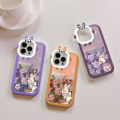 Jizetin for Vivo V23E 4G / V23E 5G Back Cover Rose Rabbit Square Camera Soft Rubber Phone Case.
