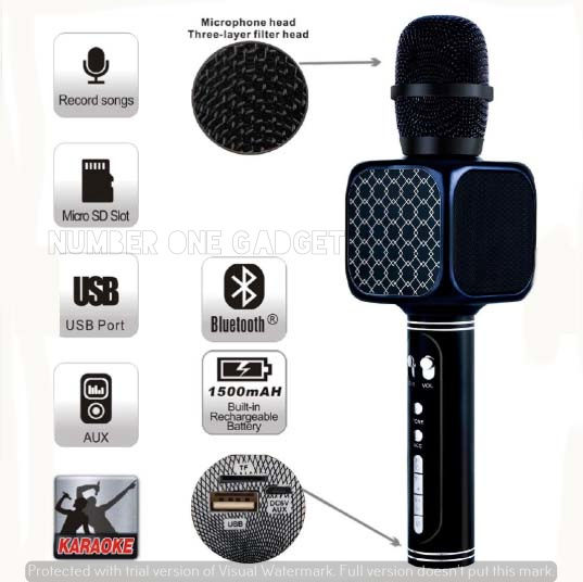 YS- 69 Rechargable Wireless Bluetooth Hand Held KTV Karaoke System Microphone