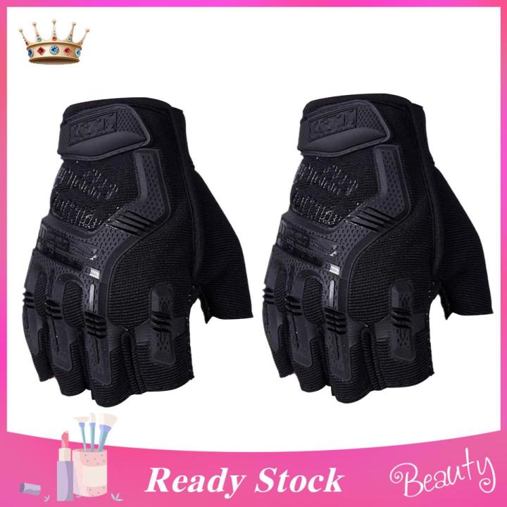 Cycling Mittens Comfortable Adjustable Outdoor Half Finger Bicycle Cycling Gloves - gloves
