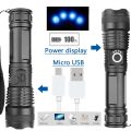 Dropshipping Most Powerful Flashlight XHP50 Ultra Bright Xlamp USB Zoomable Led Torch 18650 or 26650 Rechargeable Battery light. 