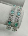 Luxurious Rhodium Plated High Grade Authentic American Diamond Cut Bangles For Women - Bangles For Her. 